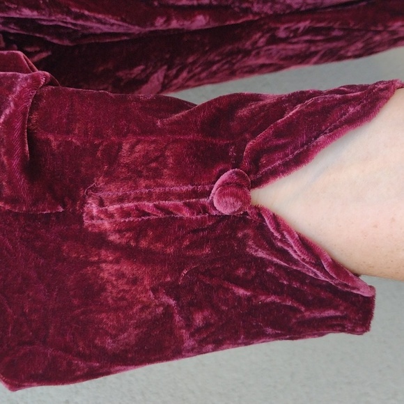 Soft Surroundings Deep Red Velour Jacket PS - Picture 4 of 8